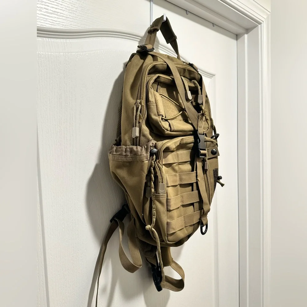 Pride Six Tactical Tan Lite Force Tactical Sling Backpack